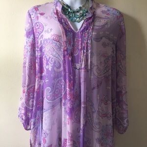 Susan Graver Lavender tunic-1X.